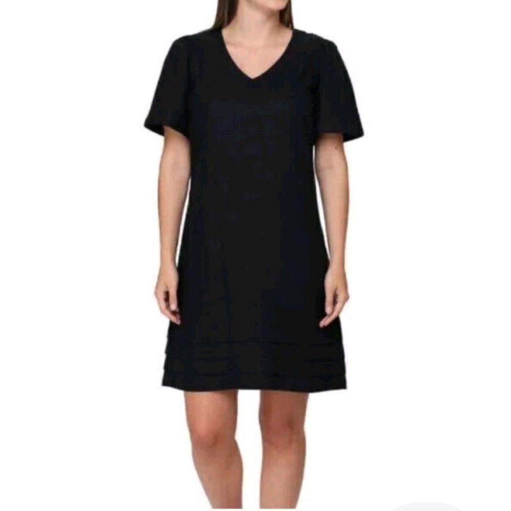 Nicole‎ Miller S Original Linen Blend Dress- Black Neutral Breathable MSRP $50